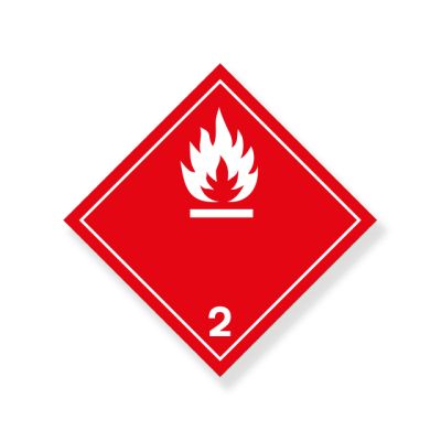 Placa Nº 2.1 Gases Inflamables de 30x30cm (Blanco)