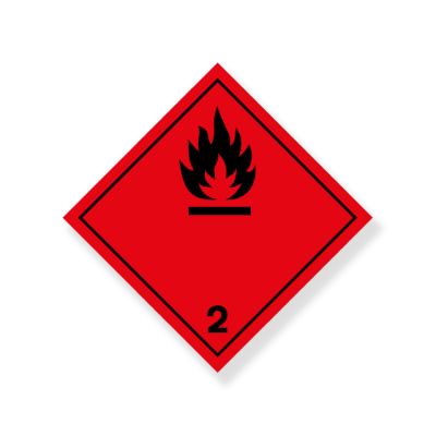 Placa Nº 2.1 Gases Inflamables de 30x30cm (Negro)