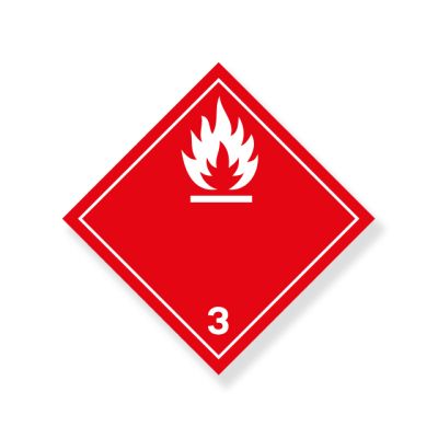 Placa Nº 3 Líquidos Inflamables de 30x30cm (Blanco)