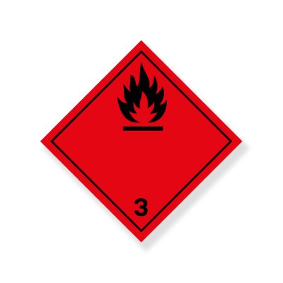 Placa Nº 3 Líquidos Inflamables de 30x30cm (Negro)